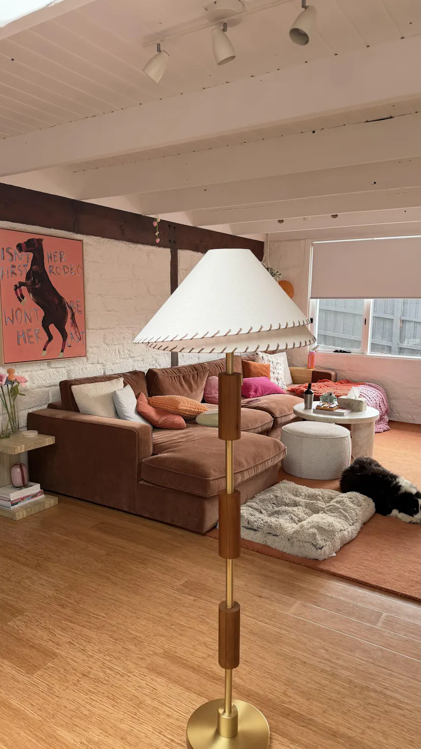 Zali Floor Lamp – Wooden & Brass Floor Lamp – Paola And Joy