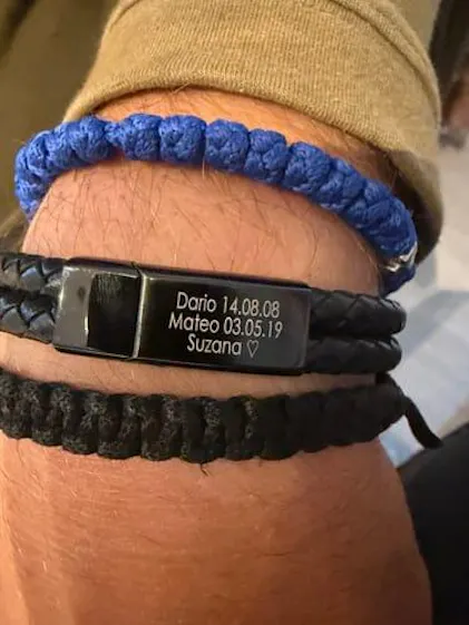 Bracciale In Pelle Personalizzato Uomo - Con Incisione Nomi E