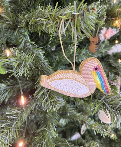 Pelican Sequin Tree Decoration