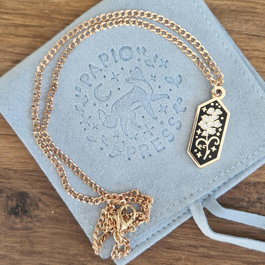 Lily of the Valley Pendant Enamel Necklace