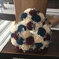 Navy, Gold, Burgundy, Ivory Bouquet