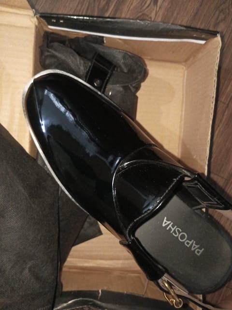 Black Plain Peshawari Chappal