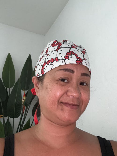 Euro scrub cap with ties for Women by Paradise Caps. Euro PLUS style.