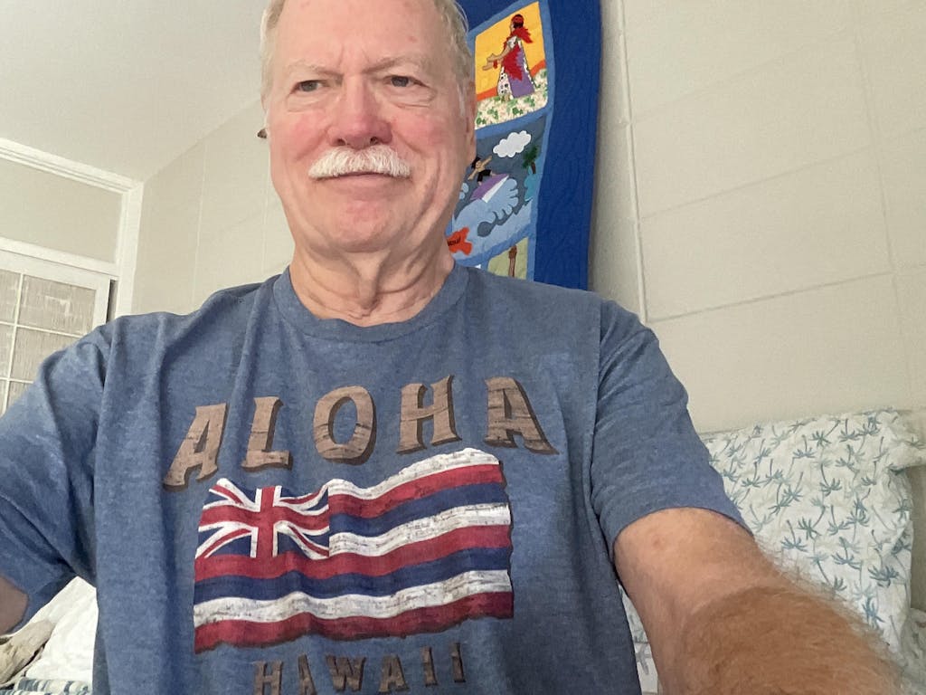 Koa Wood Aloha Hawaiian Flag T-Shirt