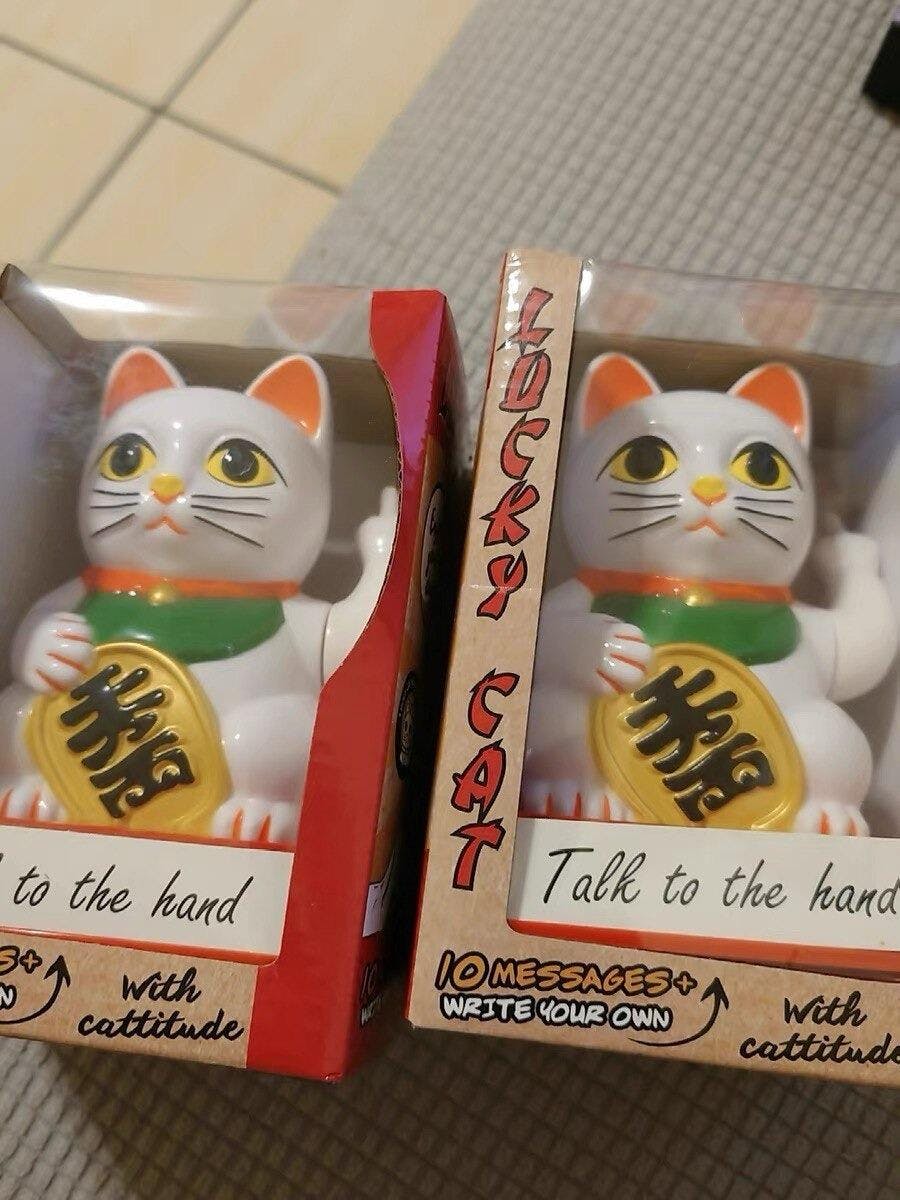 Rude Fortune Cat Figurine – Funny Gift & Decor