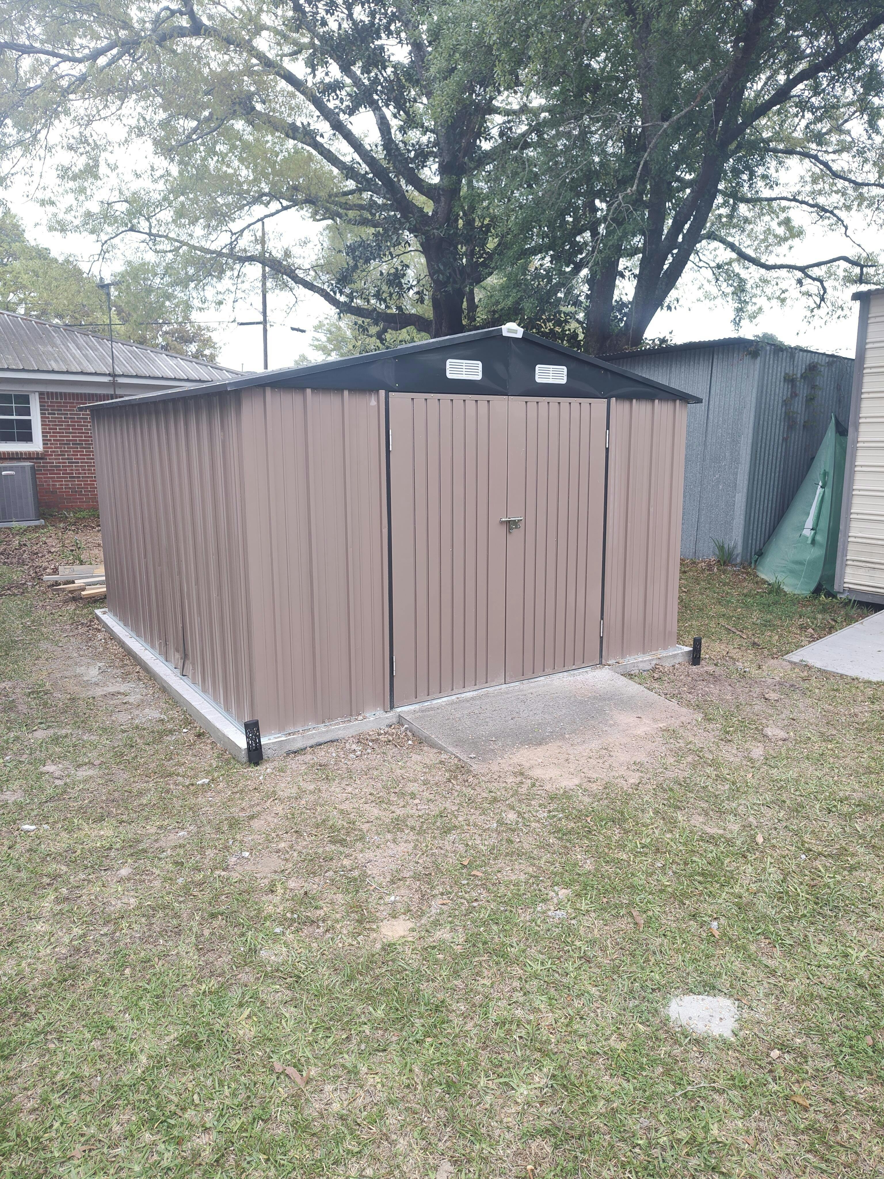 10x12 Metal Storage Shed | Built Tough and Fire-Resistant, Gray