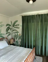 Leaf Green Luxury Matte Velvet Curtains, Custom Made Rod Pocket Window Curtains, Vintage Style Living Room Window Treatment