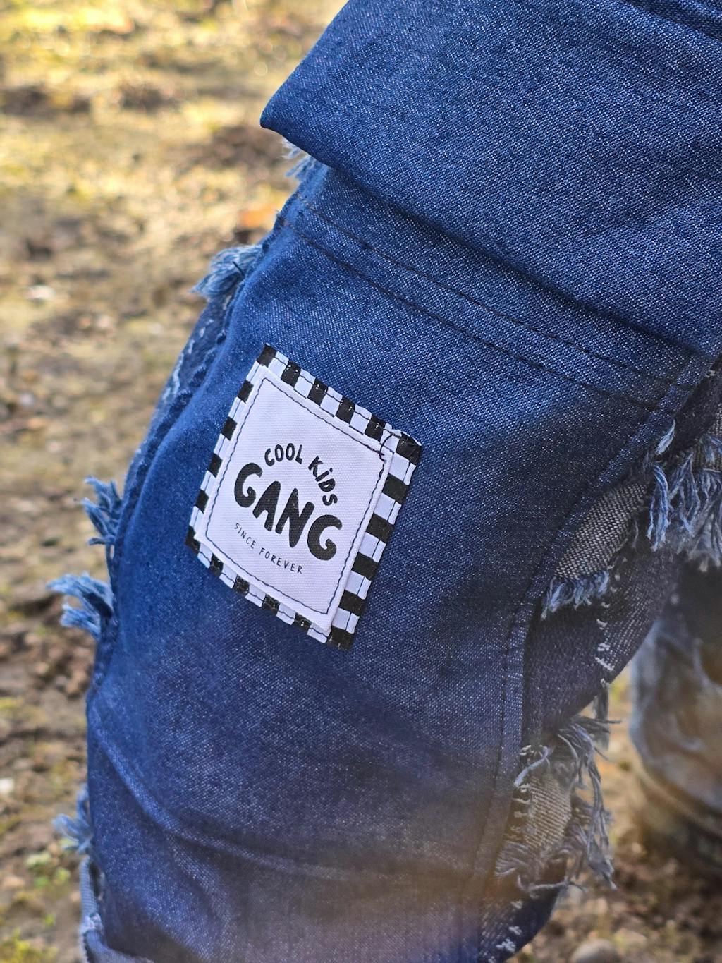 Klapp-Weblabel *Grid* - Blau/Schwarz