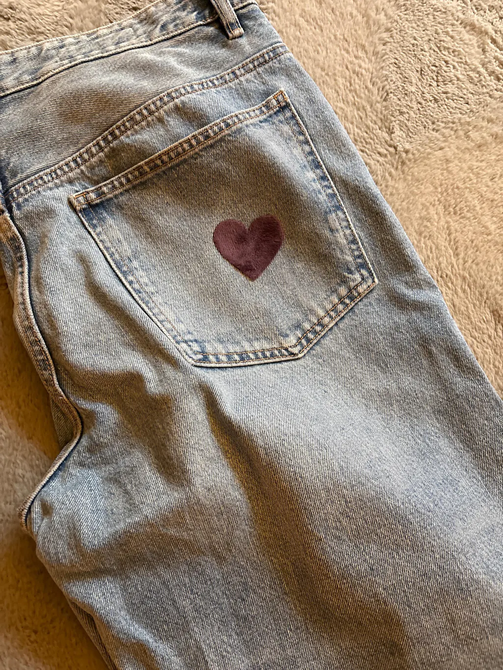 Teddy-Patch - herz mauve *iron-on*