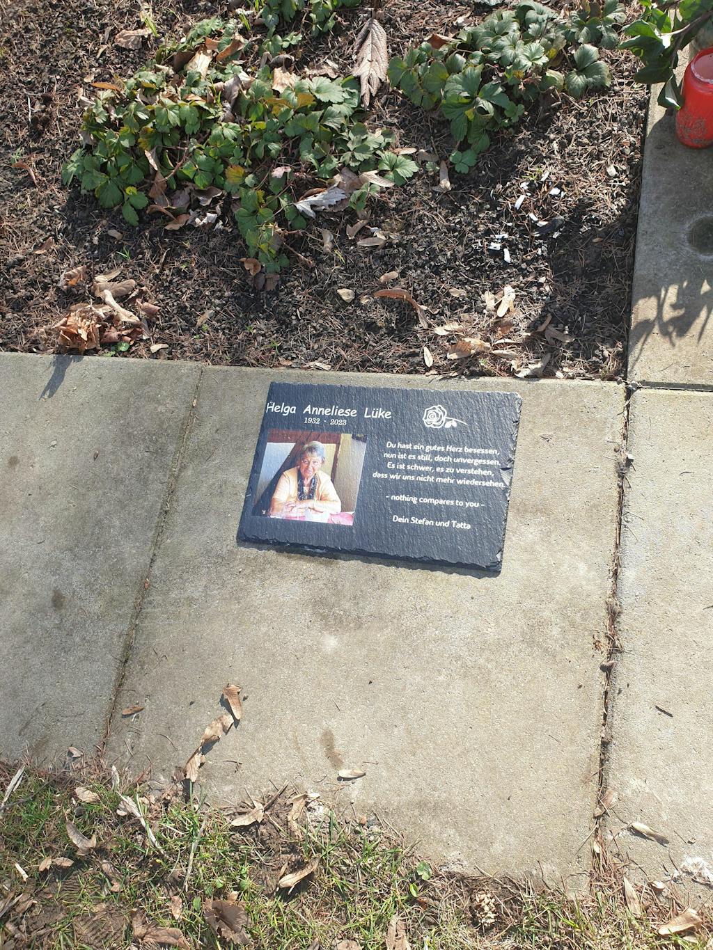 Personalisierte Schiefer Gedenktafel für Menschen 30x20cm - Foto UV-Druck