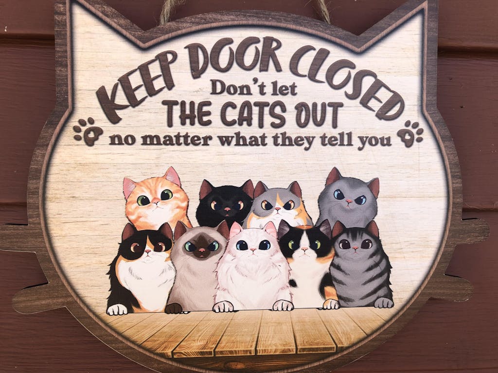 To Our Home Peeking Cats Funny Personalized Cat Door Sign