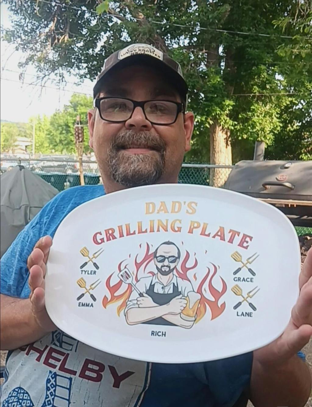 Daddy Grill Master Family Personalized Custom Platter Father's Day