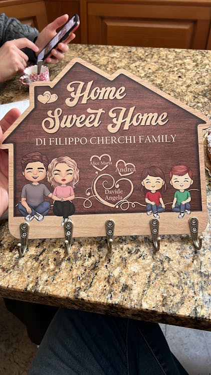Home Sweet Home - Personalized Key Hanger, Key Holder - Gift for
