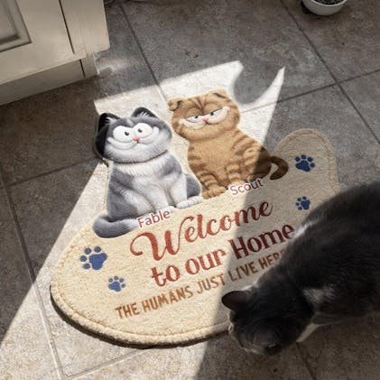 Spoiled Cats Live Here - Gift For Cat Lovers - Personalized