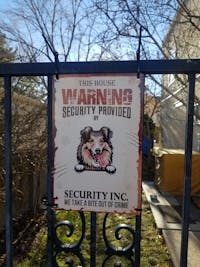 House Security Provided By The Dog - Funny Personalized Dog Metal Sign