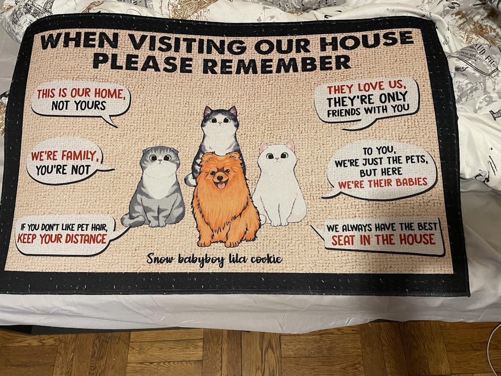 Dog To Dog's House Funny Personalized Dog Decorative Mat