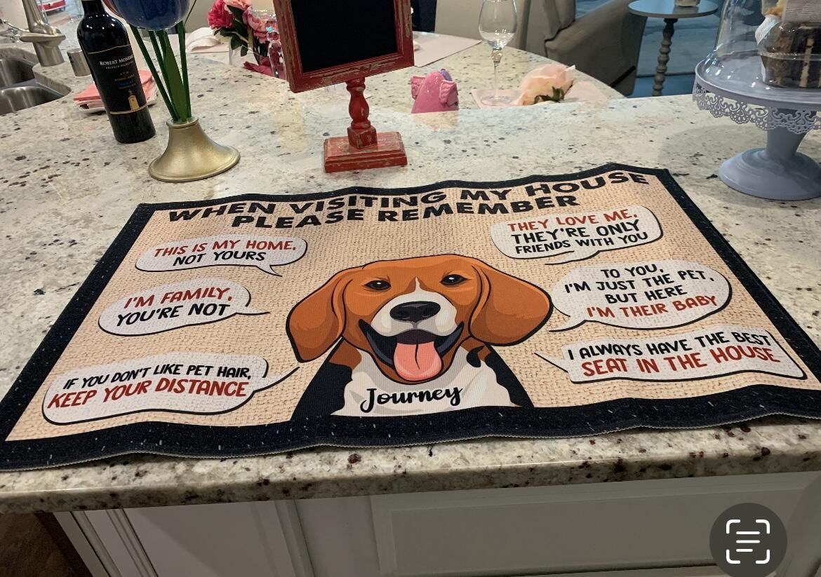 Dog To Dog's House Funny Personalized Dog Decorative Mat