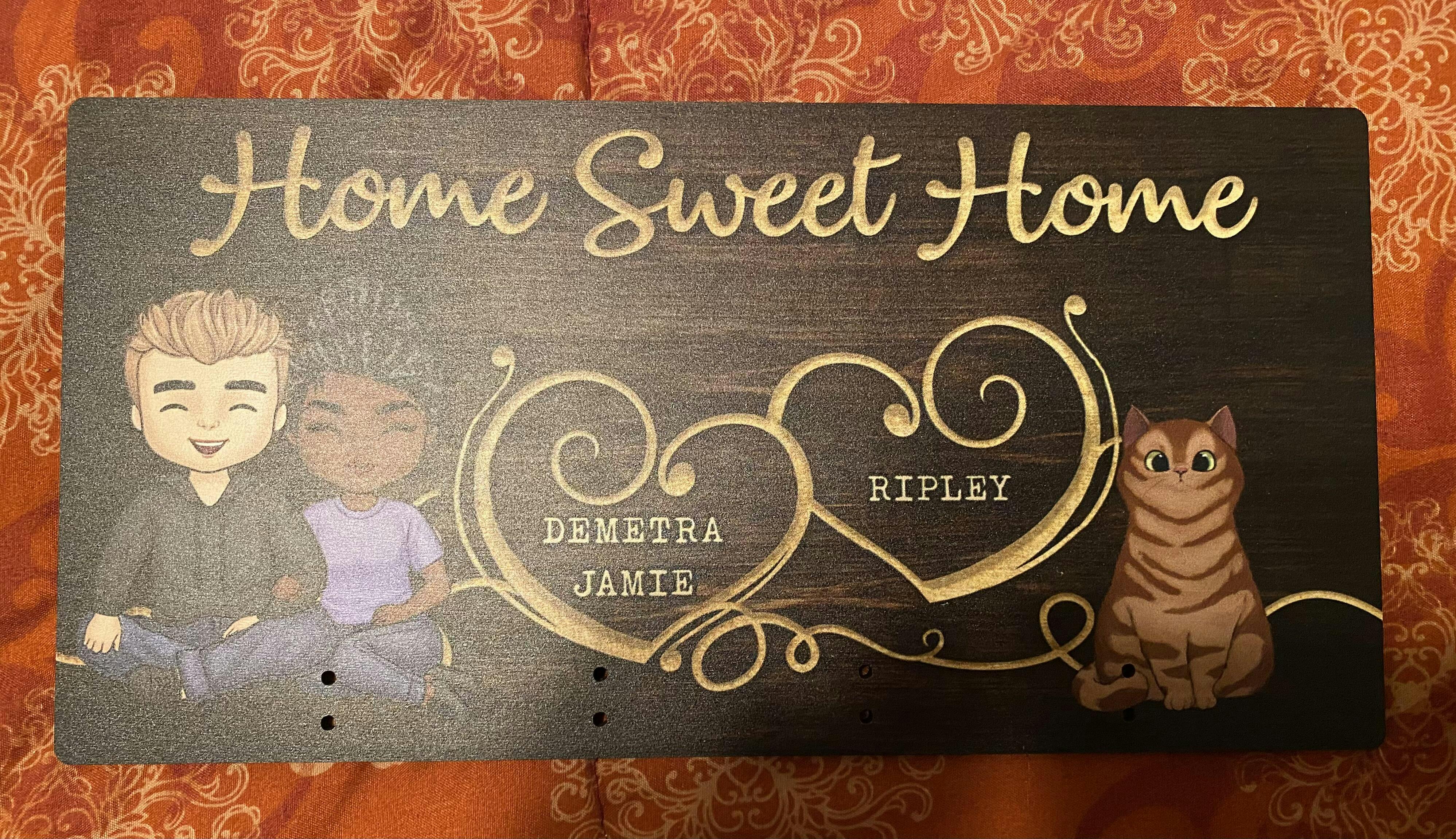 Home Sweet Home Personalized Key Hanger, Key Holder Anniversary