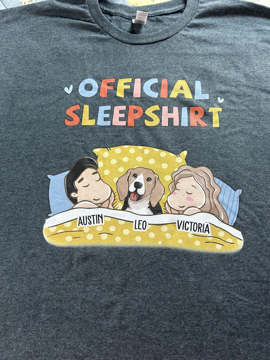 Sleep Beside Mom And Dad Ver Pet - Personalized Custom Long Sleeve T-Shirt main image 1