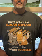 White Cat Overlord And Human Servant Photo - Personalized Custom Long Sleeve T-Shirt