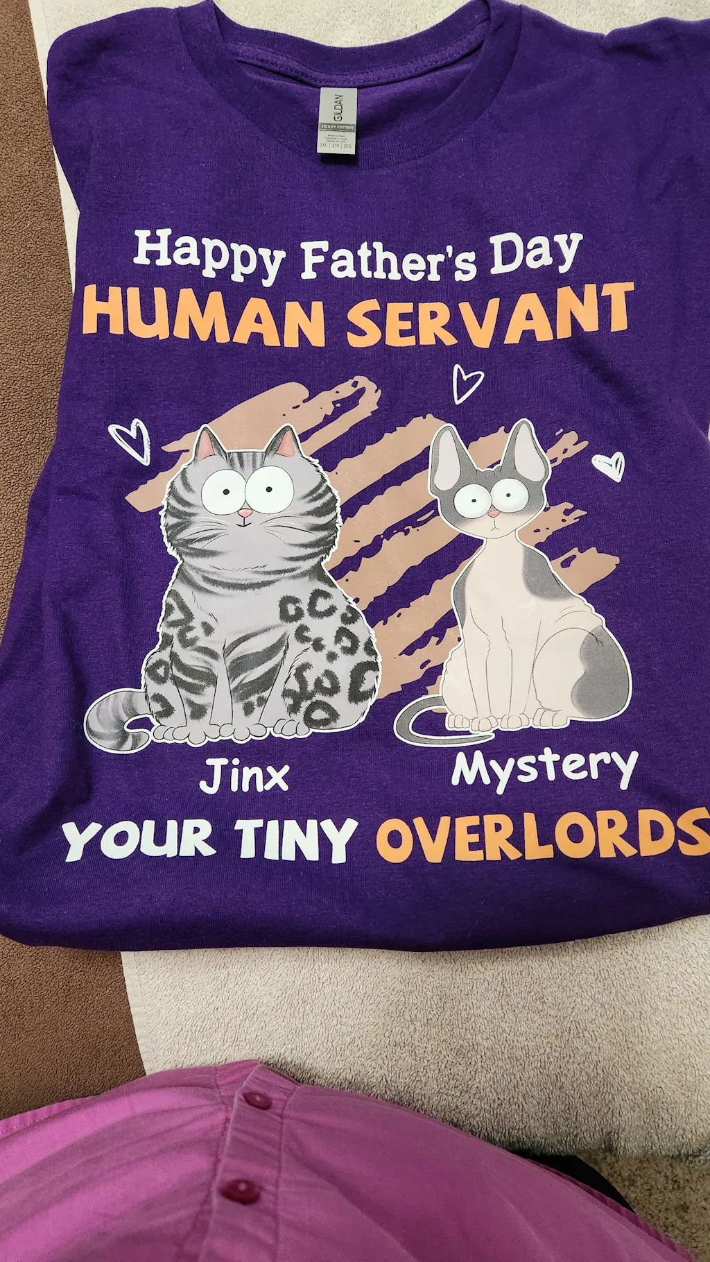 White Cat Overlord And Human Servant Photo - Personalized Custom Long Sleeve T-Shirt main image 1