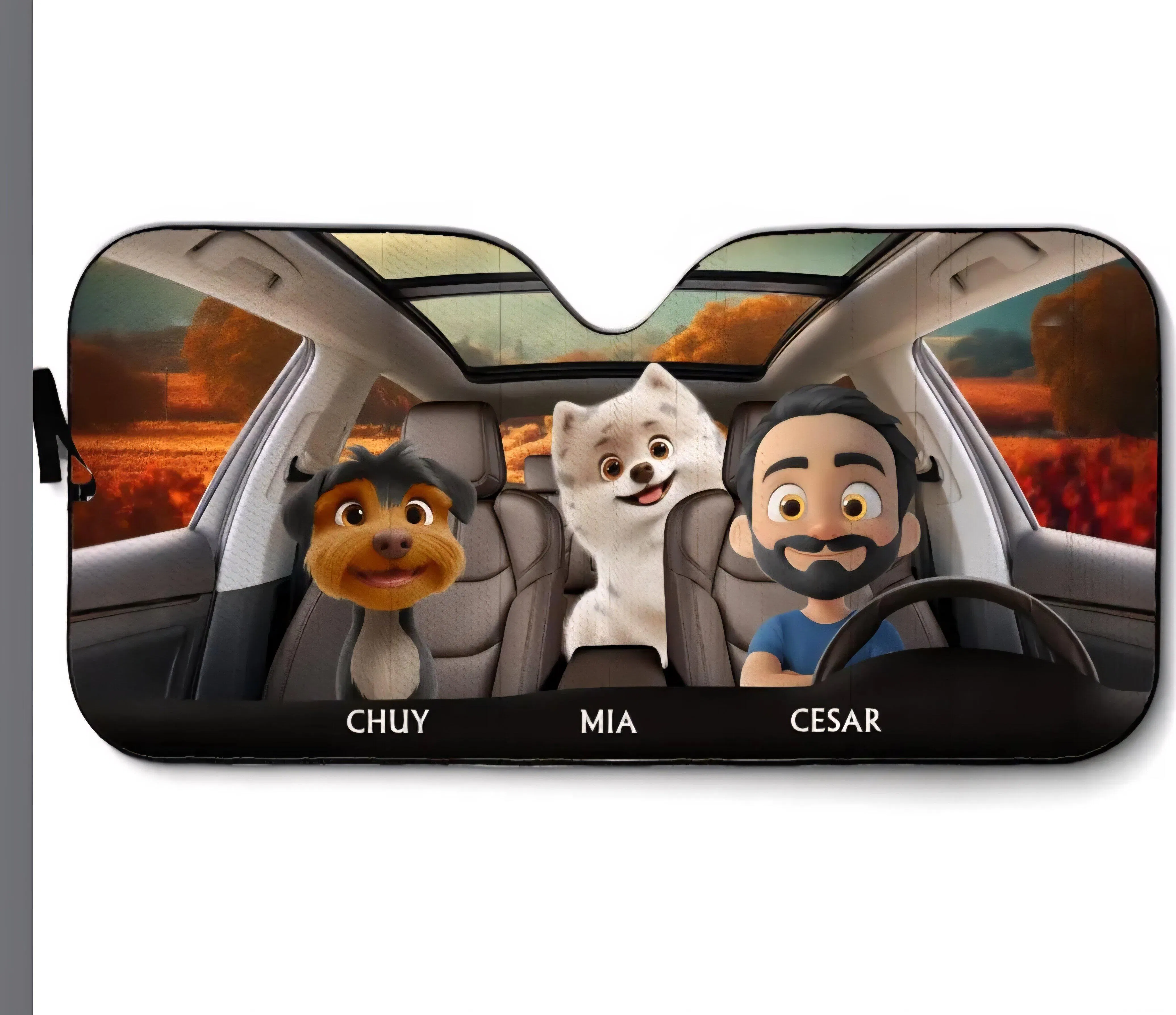 Personalized Pet Sun Shade - Up to 6 Dogs/Cats - Gifts For Independence Day/Dog/Cat Lovers