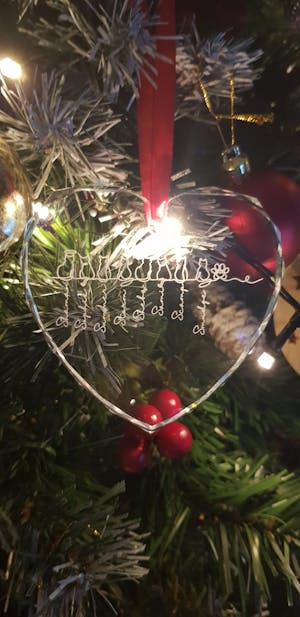 My Fur Babies One Line Art Style - Personalized Glass Ornament, Christmas Gift for Cat Mom/Cat Dad, Cat Lover's Gift