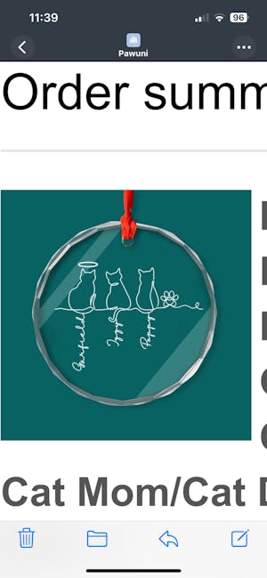 My Fur Babies One Line Art Style - Personalized Glass Ornament, Christmas Gift for Cat Mom/Cat Dad, Cat Lover's Gift