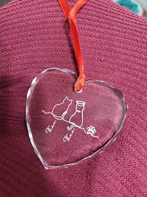 My Fur Babies One Line Art Style - Personalized Glass Ornament, Christmas Gift for Cat Mom/Cat Dad, Cat Lover's Gift