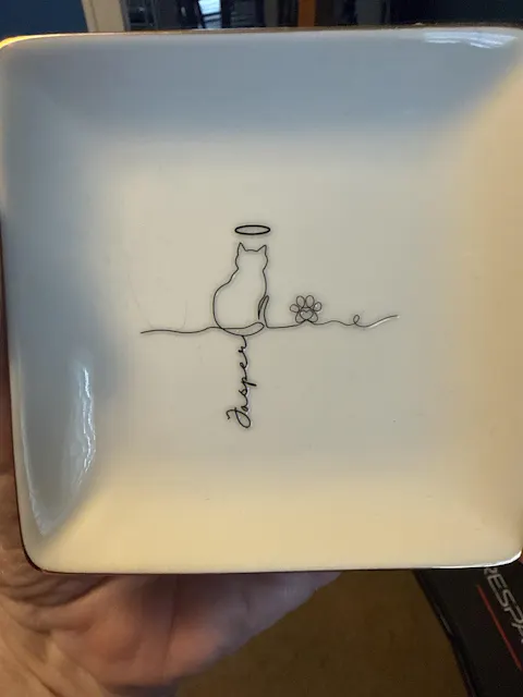 My Fur Babies Line Art - Personalized Jewelry Dish, Gift for Cat Mom/Cat Dad, Cat Lover's Gift