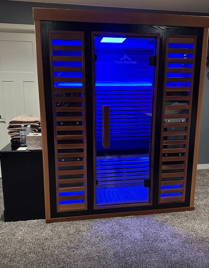 Peak Saunas Matterhorn 3-Person Full Spectrum Infrared Sauna with Built-In XL Medical-Grade Red Light Therapy & Smart WiFi App Control