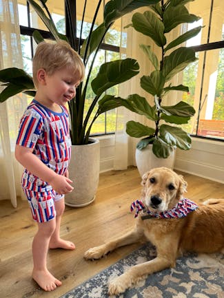 Red, White, and Sno-Balls Bamboo Two-Piece Short Set