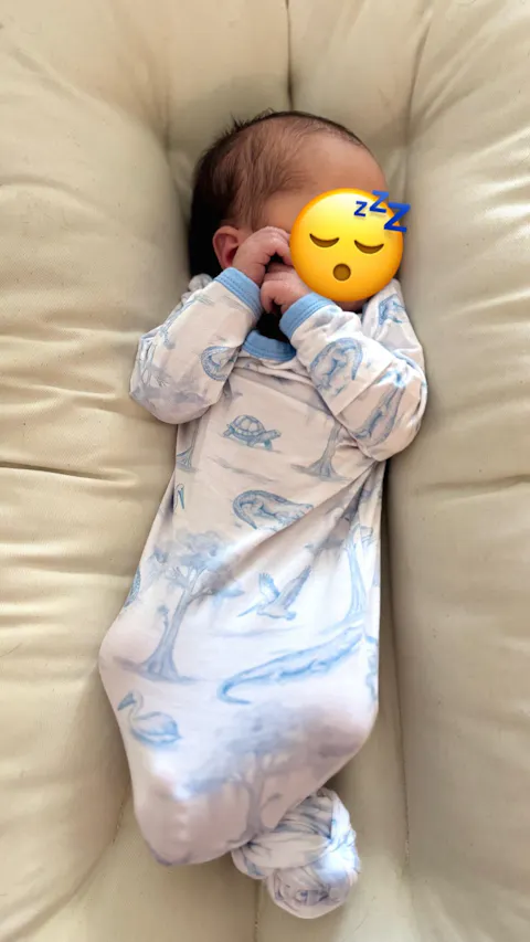 Blue Bayou Toile Sleepy Gown & Beanie Hat