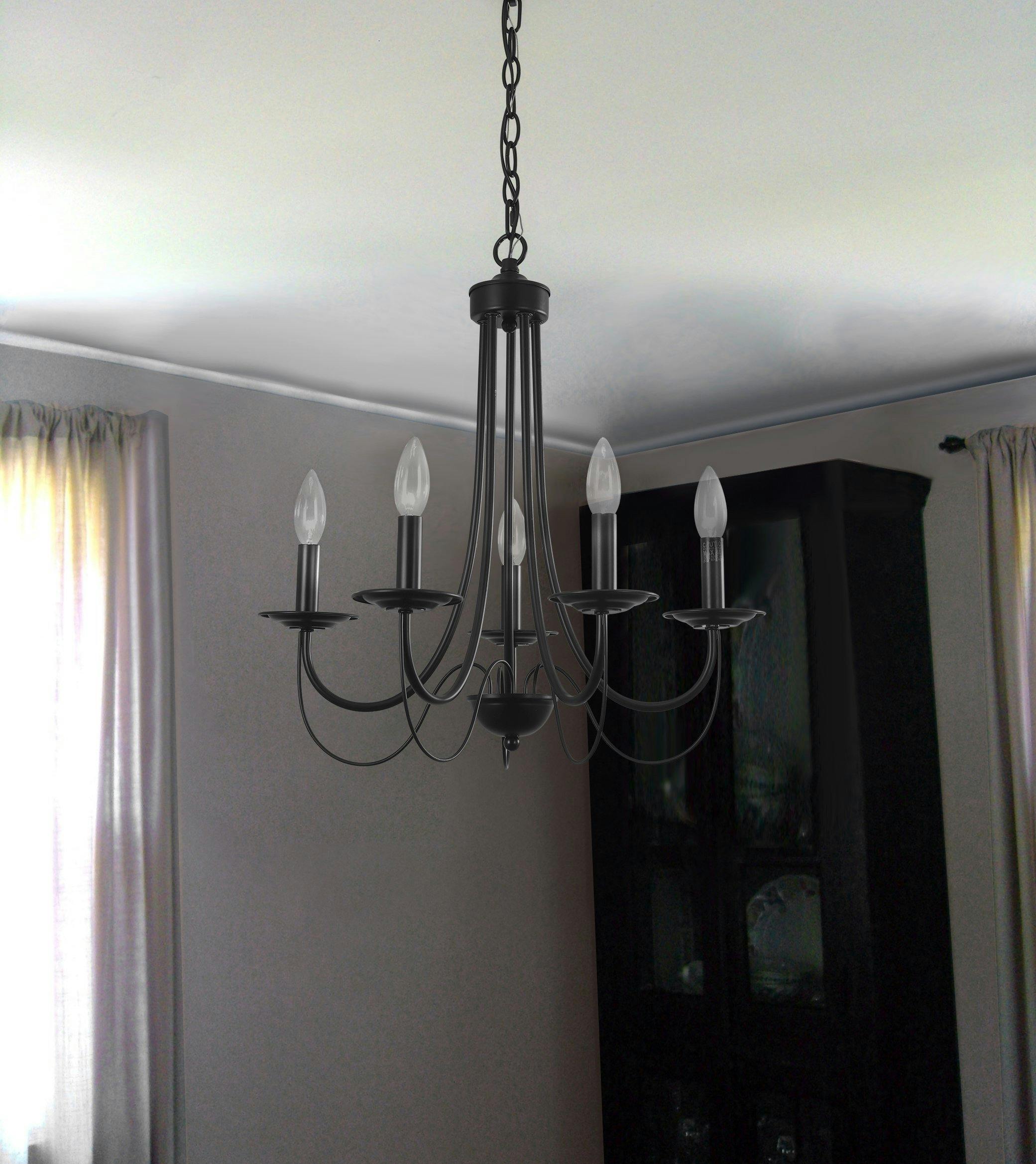 Candle Style Simple Metal Chandelier PendantLightie, Traditional