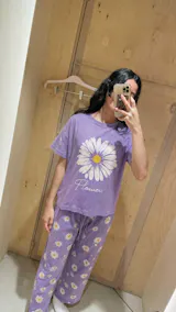 Purple Floral Lounge PJ Set