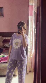 Purple Floral Lounge PJ Set