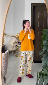 Golden Bloom Lounge PJ Set
