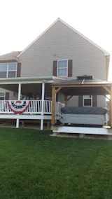 PAPS 335cm x 335cm Cedar Framed Gazebo with Brown Steel 2-tier Hip Roof