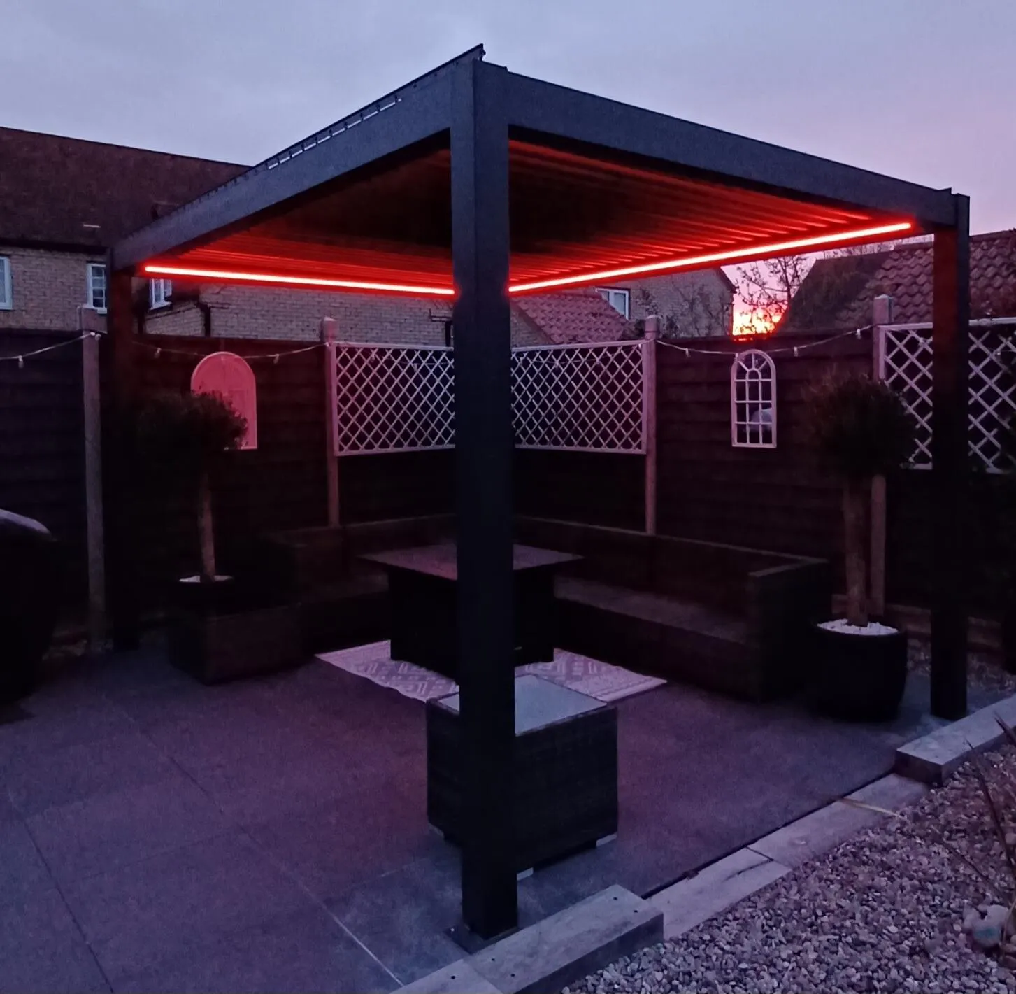 PERGOLUX Pergola metal pergola with roof & sides, ideal for garden