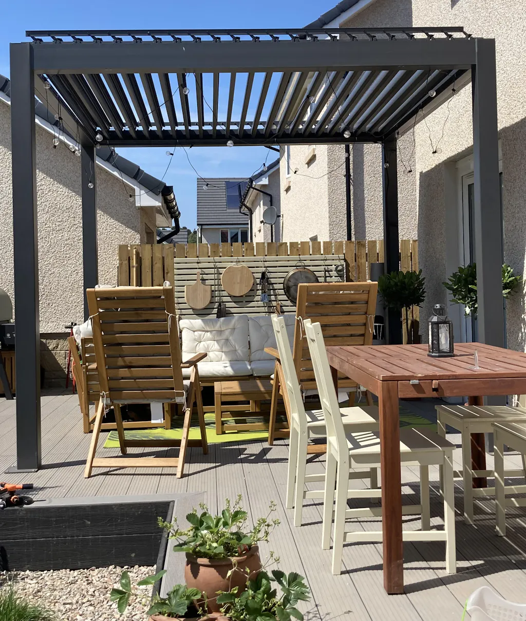 PERGOLUX Pergola metal pergola with roof & sides, ideal for garden