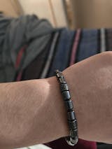 Black Hematite & Black Cz Cylinders Bracelet