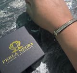 Black Cz Lion & Stainless Steel Gold Beads Bracelet