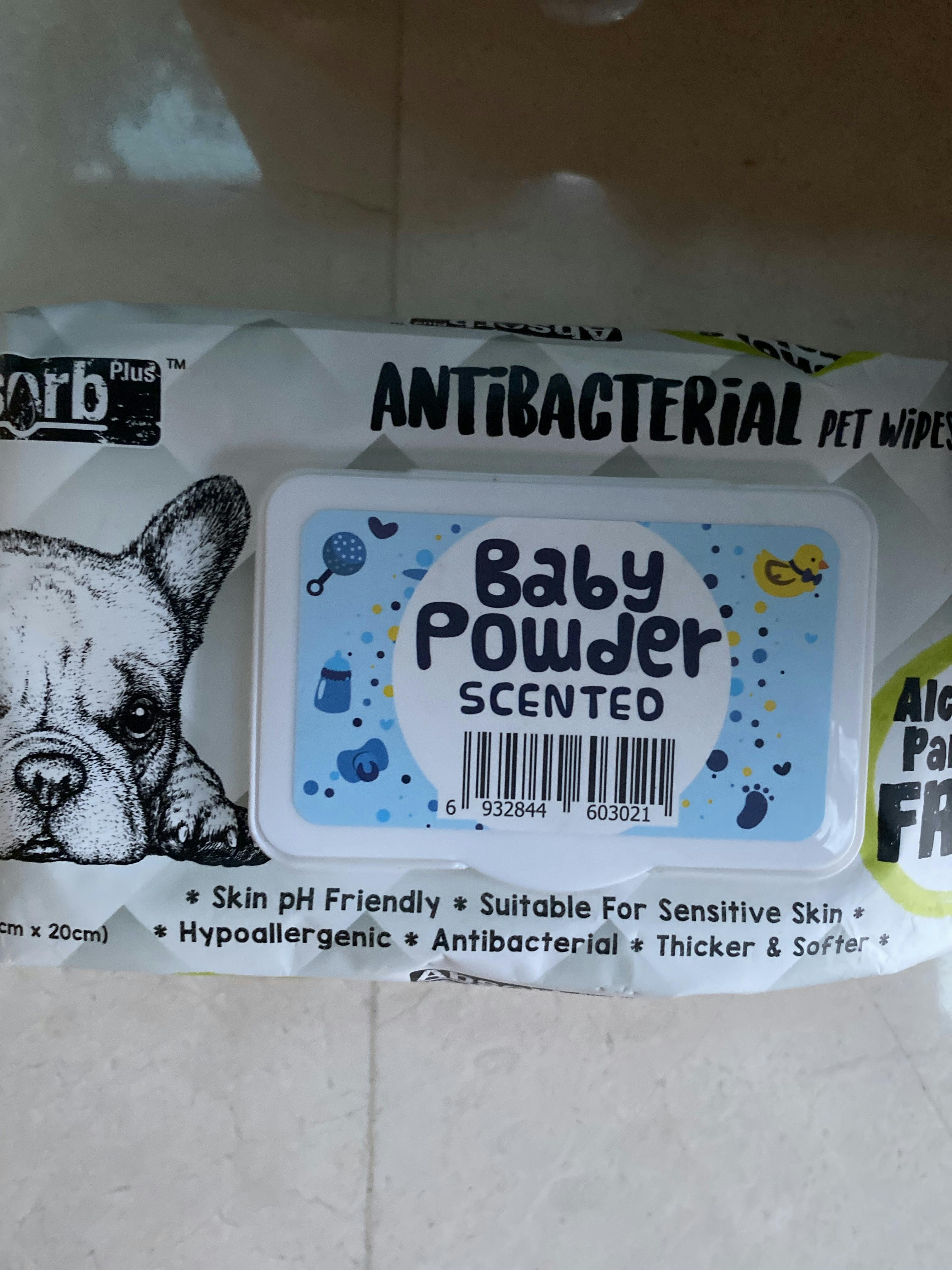 Absorb Plus AntiBacterial Pet Wipes 80pcs (Baby Powder) PerroMart