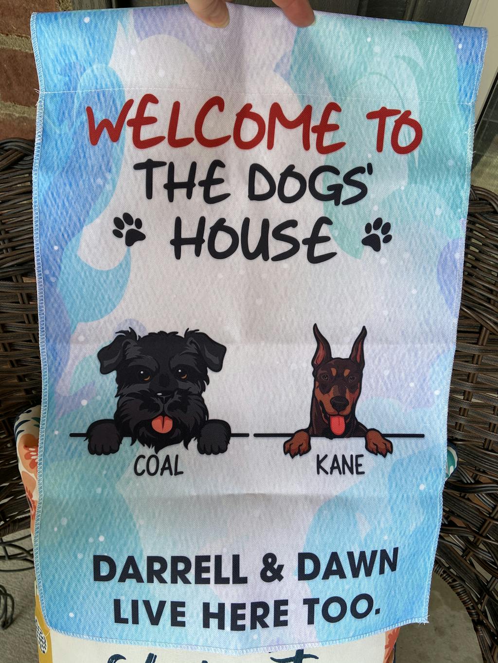 Live Here Too, Custom Garden Flags, Printing Flags, Personalized Dog D