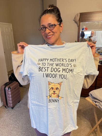 Happy Mother's Day to The World's Best Dog Mom! We Woof You - Gift for Mother's Day, Personalized T-Shirt, Hoodie, Basic Tee / S / Daisy - Pawfect