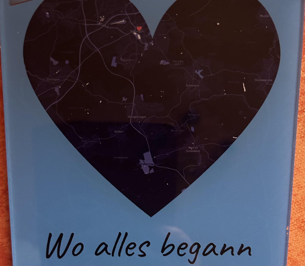Wo alles begann - Individuelles Acryl Glas mit Ständer
