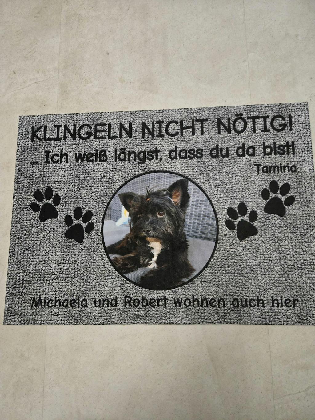 Klingeln nicht nötig - Individuelle Fußmatte