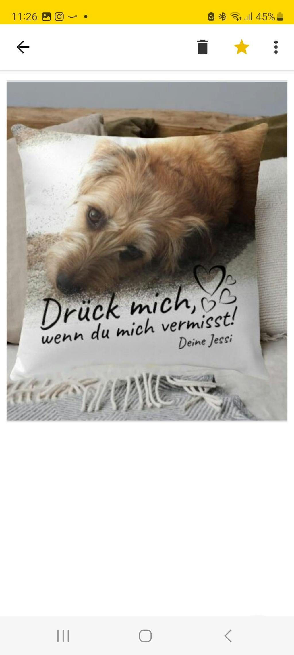 Drück mich, wenn du mich vermisst- individuelles Premium Fotokissen