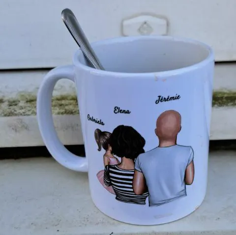 Happy family - personalized mug (1-4 children)