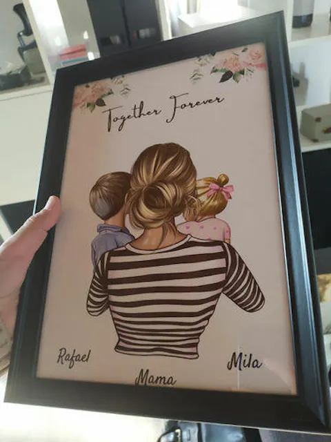 Happy family - personalized mug (1-4 children)